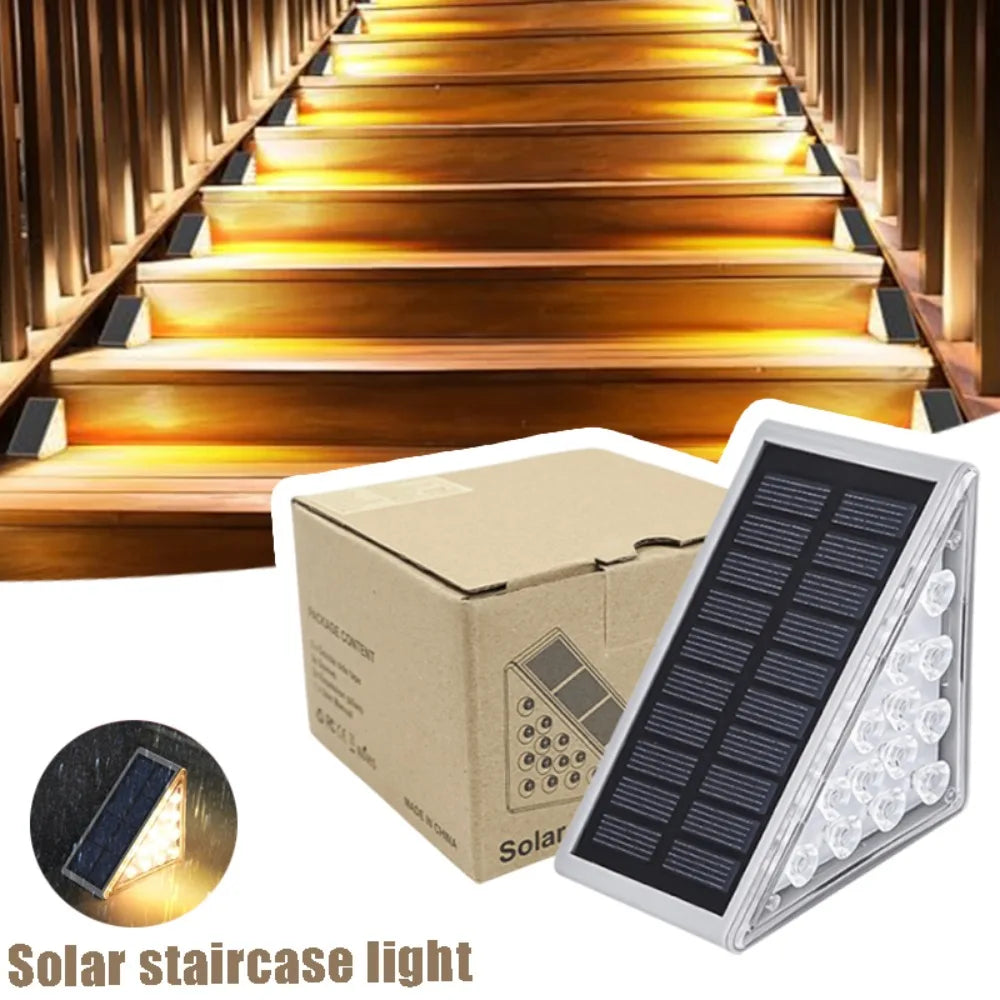 Solar Step Lights, IP67 Waterproof Outdoor Stair and Deck Lighting, 10-LED Warm White Landscape Lights for Patio and Garden - product view 4