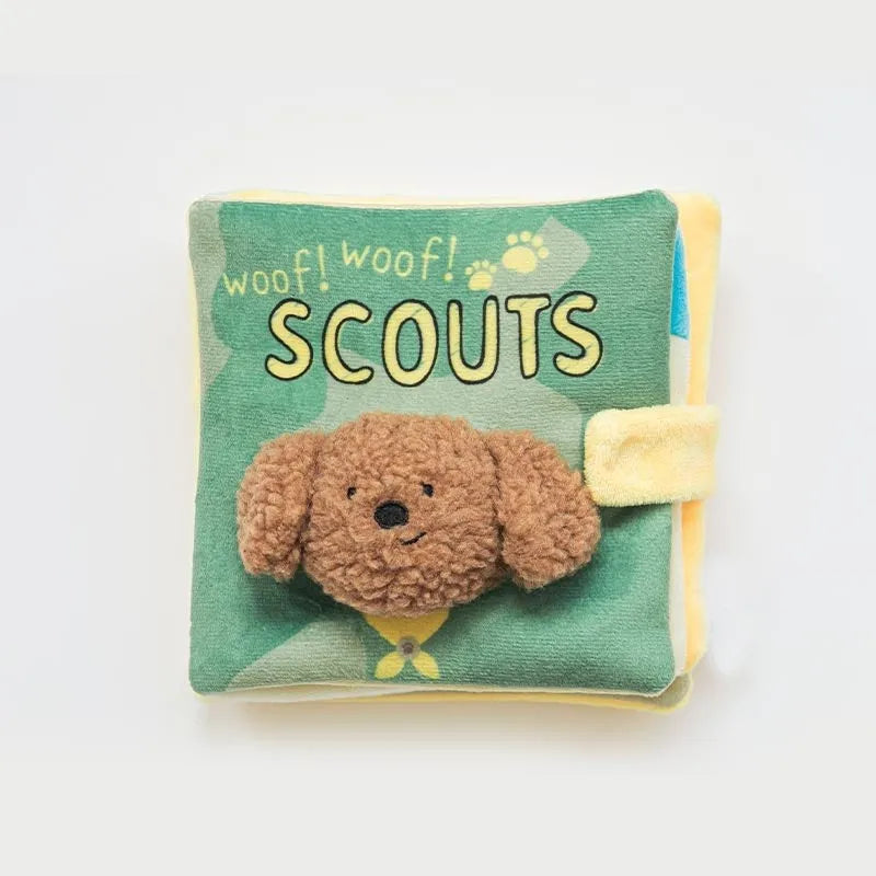 Snuffle Book Dog Toy, Fleece Interactive Hide-and-Seek Feeding Mat, Nosework Puzzle for Small and Medium Dogs - product view 2