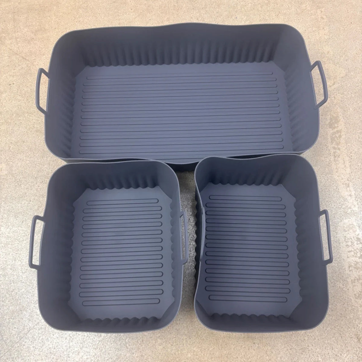 Silicone Air Fryer Liner Set, Non-Stick Reusable Inserts for Ninja AF500UK 10.4L Air Fryer, 3-Piece Baking Accessories - product view 2