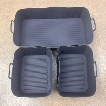 Silicone Air Fryer Liner Set, Non-Stick Reusable Inserts for Ninja AF500UK 10.4L Air Fryer, 3-Piece Baking Accessories - product view 2