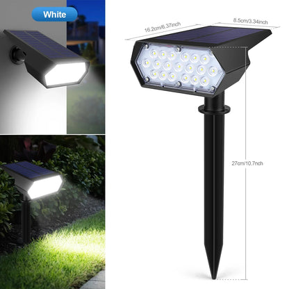 Solar LED Spotlights, Dimmable Outdoor Landscape Lights with Push-Button Control, Assembly Installation, White RGB or Warm White - product view 1