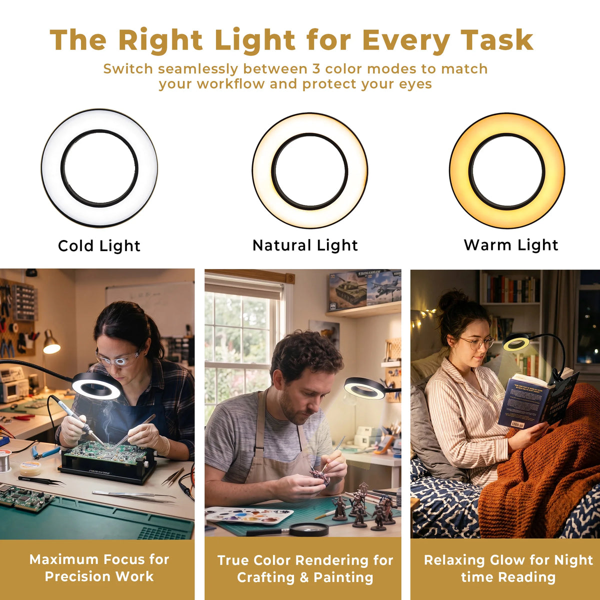 rechargeable reading lamp - product view 2