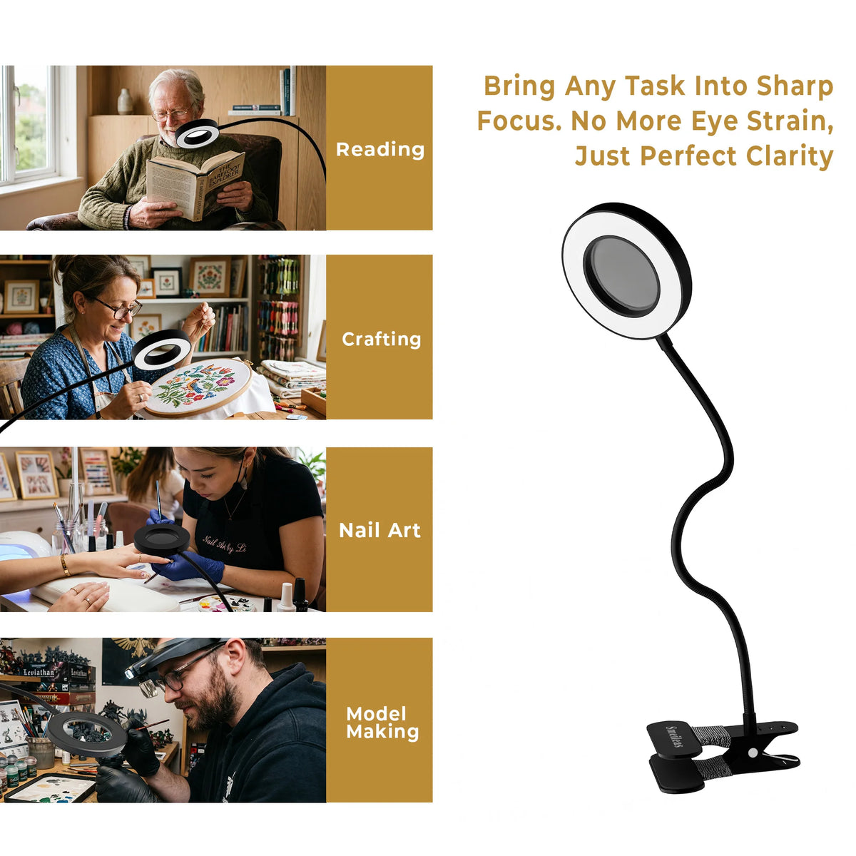 rechargeable reading lamp - product view 3