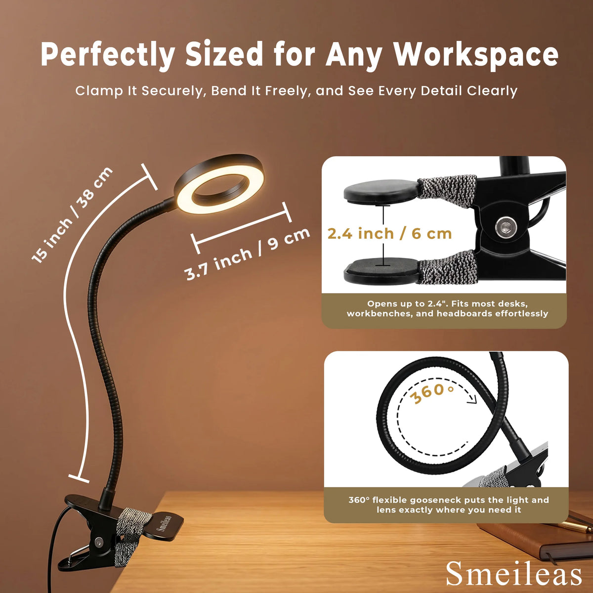 rechargeable reading lamp - product view 5