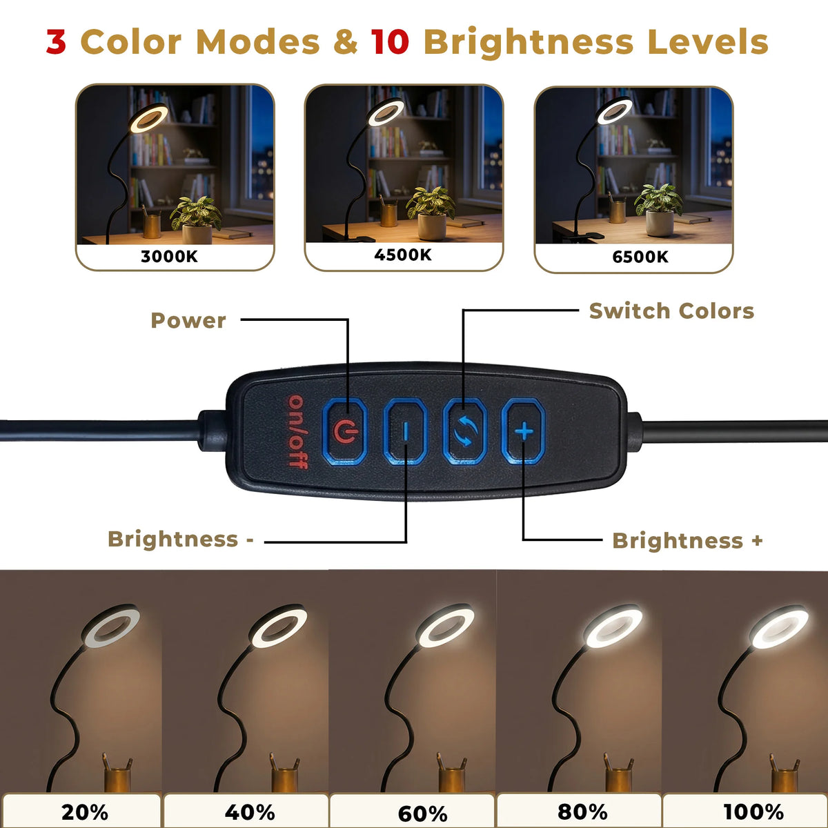 rechargeable reading lamp - product view 6