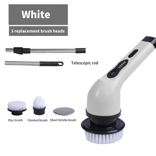 Electric Spin Scrubber with LED Battery Display, Scalable Handle, Strong Magnetic Motor, 3- or 9-Head Options - product view 1