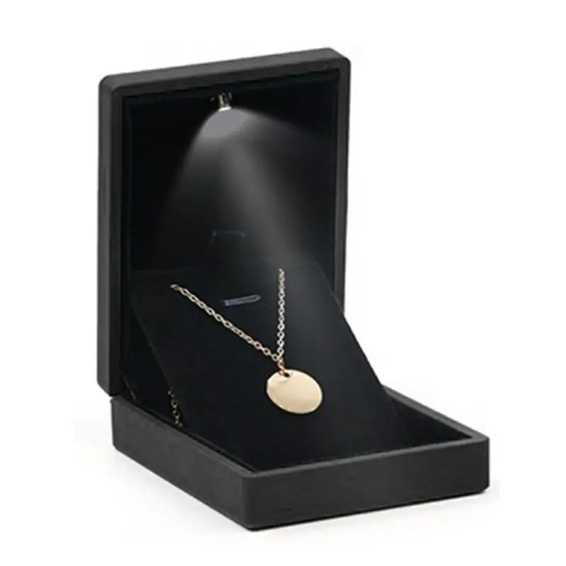 LED Jewelry Gift Box, Plastic Pendant Case for Ring, Locket, Bracelet or Long Chain, 7x9x3.3cm Size - product view 1