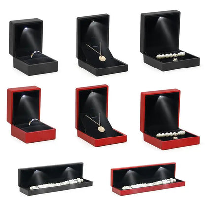 LED Jewelry Gift Box, Plastic Pendant Case for Ring, Locket, Bracelet or Long Chain, 7x9x3.3cm Size - product view 3