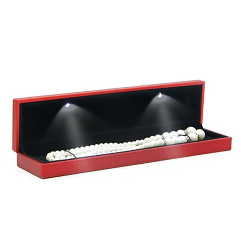 LED Jewelry Gift Box, Plastic Pendant Case for Ring, Locket, Bracelet or Long Chain, 7x9x3.3cm Size - product view 4