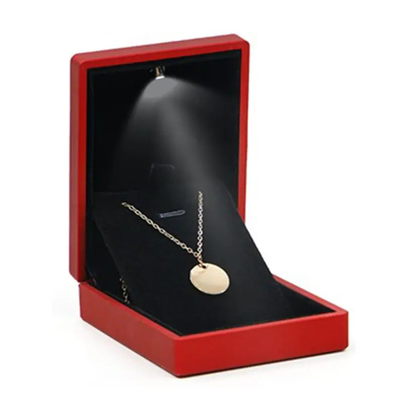 LED Jewelry Gift Box, Plastic Pendant Case for Ring, Locket, Bracelet or Long Chain, 7x9x3.3cm Size - product view 6