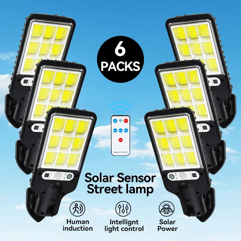 Solar Outdoor LED Wall Lamp, Remote Control, 3 Light Modes and Motion Sensing for Courtyard, Garden, Terrace and Garage - product view 1
