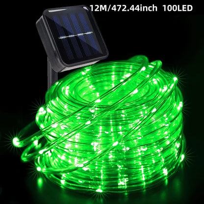 Solar LED Tube Light, 12M 100-LED String, Dimmable Push-Button Garden Decoration with Color Options - product view 1