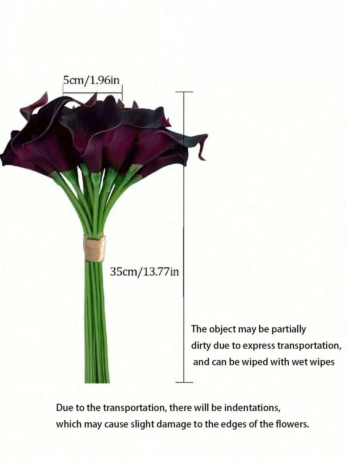 Artificial Calla Lily Bouquet, Realistic-Touch Polyester Flowers, 10-Piece Purple Arrangement for Wedding and Home Décor - product view 6