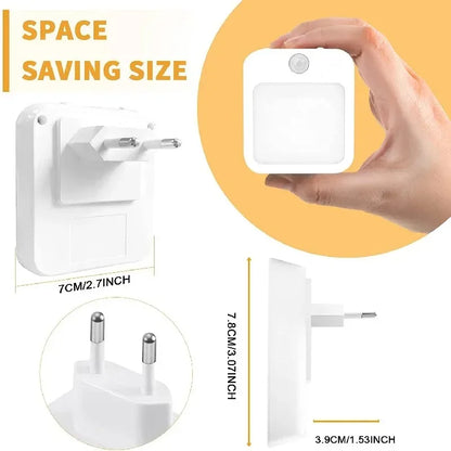 Motion Sensor Night Light, Stepless Dimming, Warm White LED, 100-240V AC Plug-In Table Lamp, EU Plug - product view 2