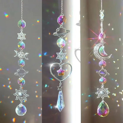 Crystal Wind Chime Rainbow Maker, 38 cm Celestial Dream Catcher Pendant, Indoor Outdoor Home and Garden Decor - product view 2