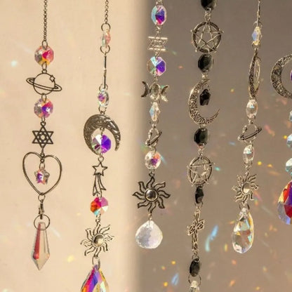Crystal Wind Chime Rainbow Maker, 38 cm Celestial Dream Catcher Pendant, Indoor Outdoor Home and Garden Decor - product view 5
