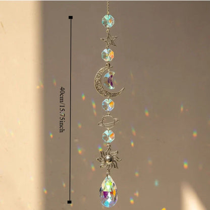 Crystal Wind Chime Rainbow Maker, 38 cm Celestial Dream Catcher Pendant, Indoor Outdoor Home and Garden Decor - product view 6