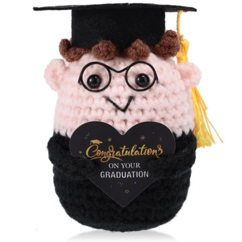 Crocheted PhD Graduation Doll, Plush Celebration Companion with Doctor Boy and Doctoral Girl Options - product view 1