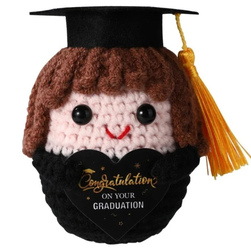 Crocheted PhD Graduation Doll, Plush Celebration Companion with Doctor Boy and Doctoral Girl Options - product view 4