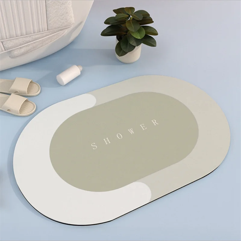 Super Absorbent Shower Mat, Non-Slip Rubber Back, PVC Surface, Quick-Drying Modern Bathroom Rug in 40 x 60 or 50 x 80 cm - product view 2