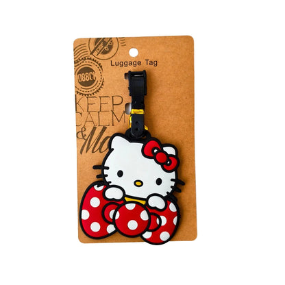 Cat Luggage Tag, Animal Print Suitcase ID and Address Holder, Portable Travel Label with Bowtie-Inspired Design - product view 3