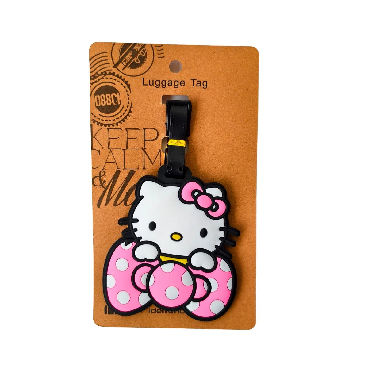 Cat Luggage Tag, Animal Print Suitcase ID and Address Holder, Portable Travel Label with Bowtie-Inspired Design - product view 5
