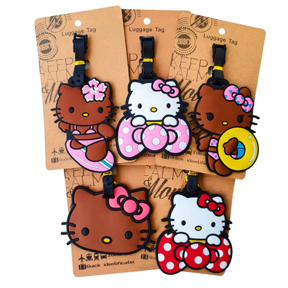 Cat Luggage Tag, Animal Print Suitcase ID and Address Holder, Portable Travel Label with Bowtie-Inspired Design - product view 6