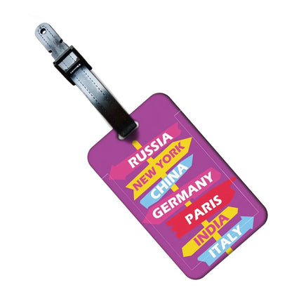 Creative Road Sign Luggage Tag, M Travel ID Label with Removable Card Slot, Adjustable Buckle and 5 Designs - product view 1