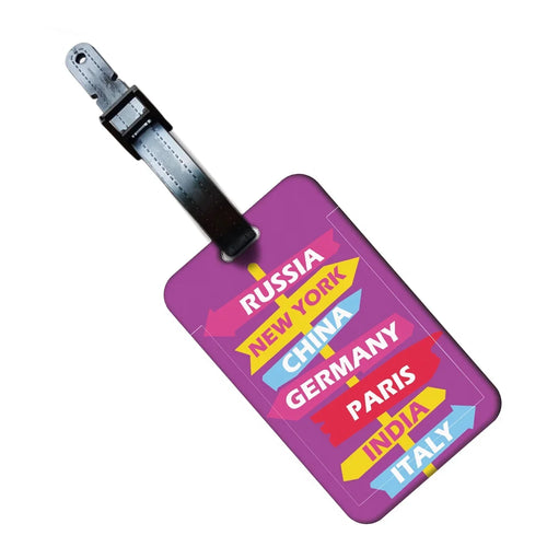 Creative Road Sign Luggage Tag, M Travel ID Label with Removable Card Slot, Adjustable Buckle and 5 Designs - product view 1