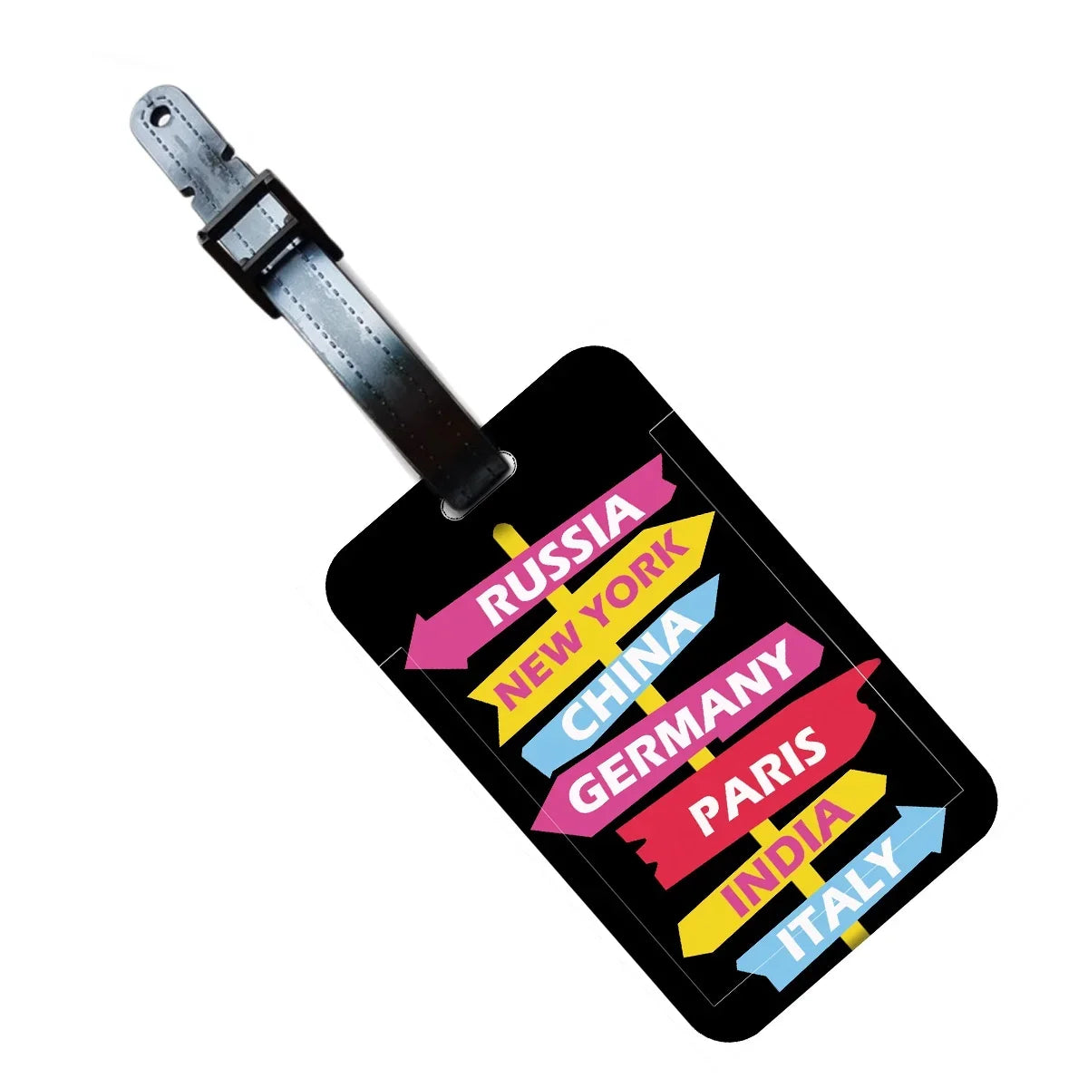 Creative Road Sign Luggage Tag, M Travel ID Label with Removable Card Slot, Adjustable Buckle and 5 Designs - product view 3