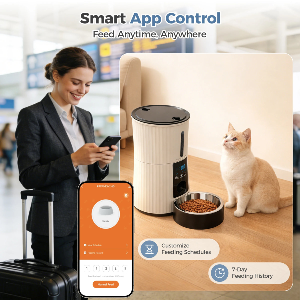 automatic pet feeder - product view 6