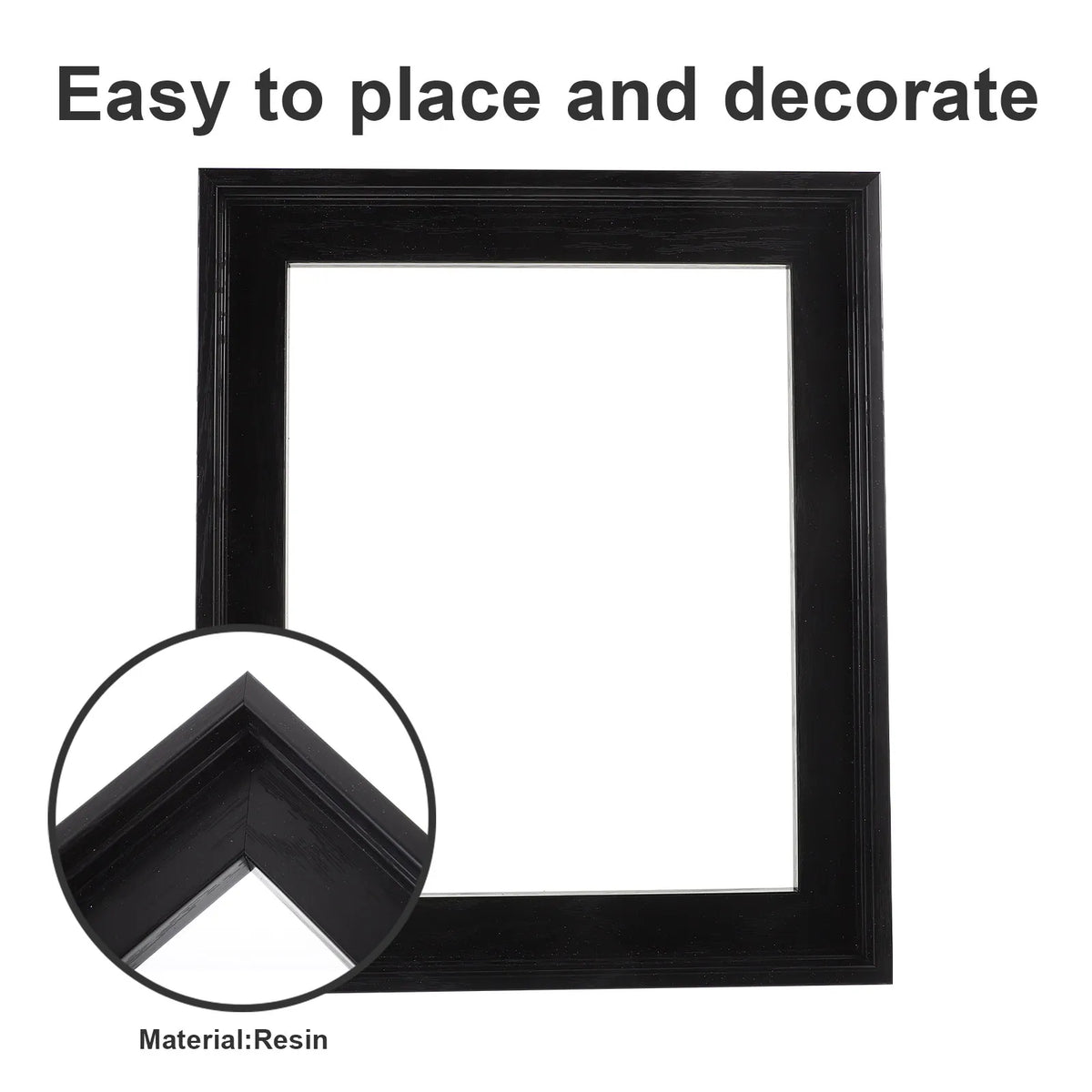 Resin Floating Frame for Canvas Prints, L-Shaped Modern Wall Frame, 32 x 27 x 3 cm for Living Room or Bedroom - product view 5