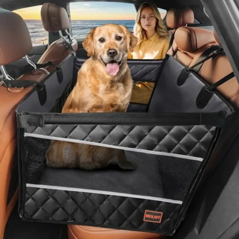 Waterproof Dog Car Hammock, Leather Back Seat Extender, Non-Slip Suction Cups, Universal Fit for Medium and Large Dogs - product view 2