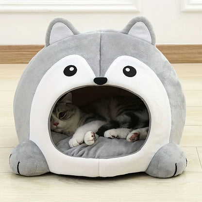 Plush Cat Bed, Breathable Cave House with Cushion, Cozy Sleeping Tent for Small and Medium Cats and Dogs - product view 4