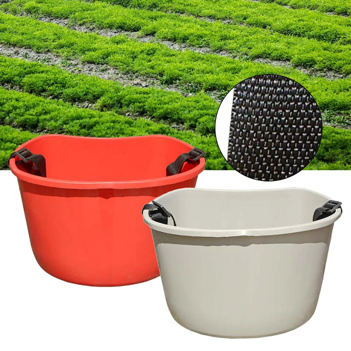Garden Harvest Basket, Large-Capacity Plastic Picking Bucket with Adjustable Strap, Waterproof Fruit and Vegetable Organizer - product view 3