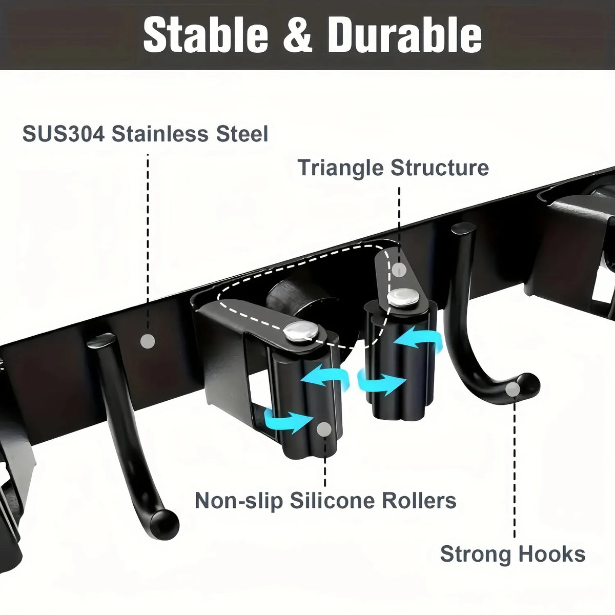 broom wall holder - product view 4