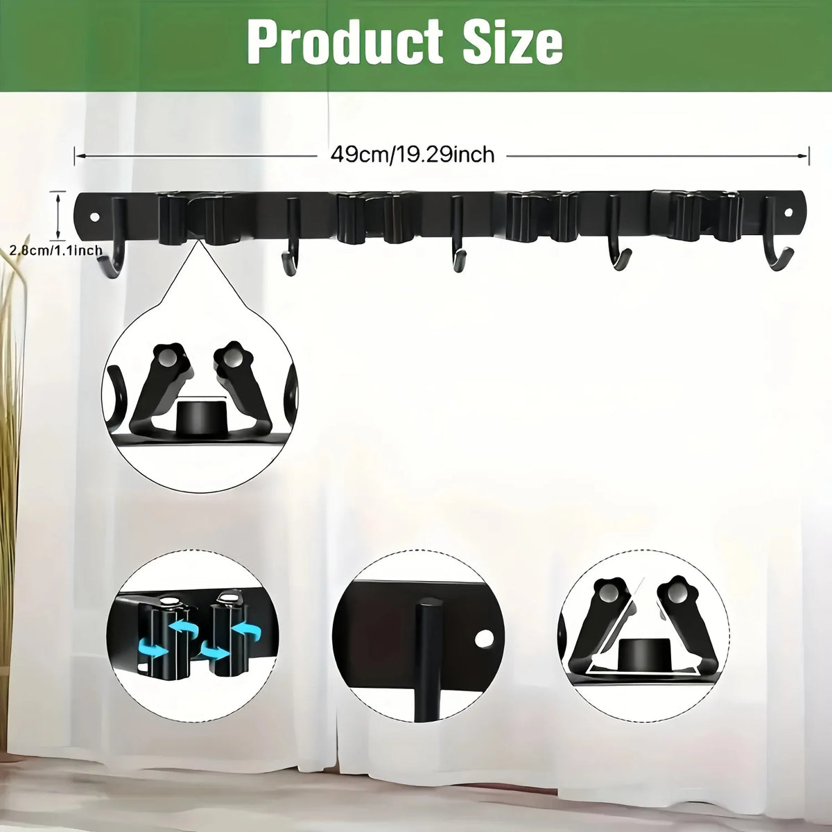 broom wall holder - product view 5
