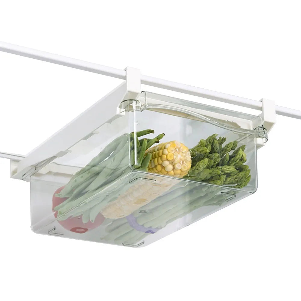 Refrigerator Can Organizer, Pull-Out Food-Grade Plastic Drawer Bin with Handle, 30.5 × 19.8 × 9.5 cm - product view 1