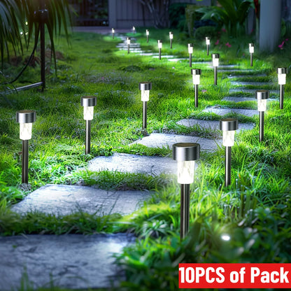 Solar Landscape Lights, LED Garden Fence and Driveway Lighting, Auto Day-Night Sensor, Stake or Strap Sets - product view 3