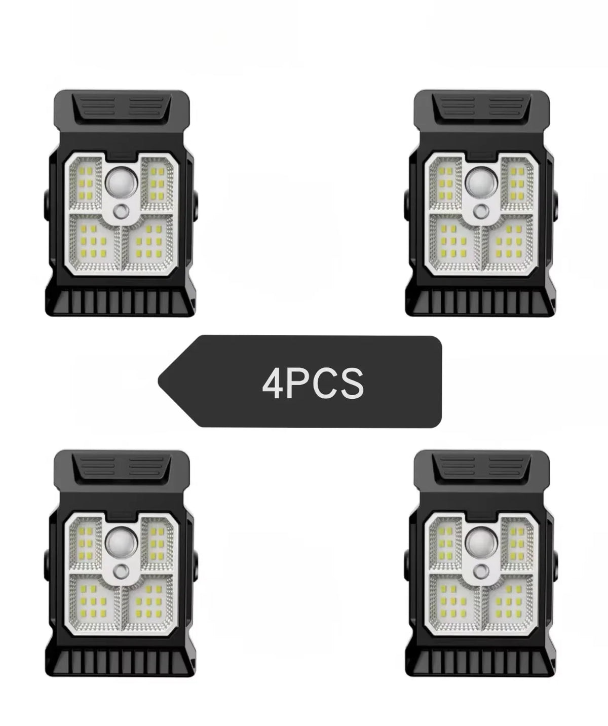 Solar Motion Sensor Outdoor Light, Dimmable ABS Garden Lamp, Push-Button Control, 1PC, 2PCS or 4PCS Options - product view 3