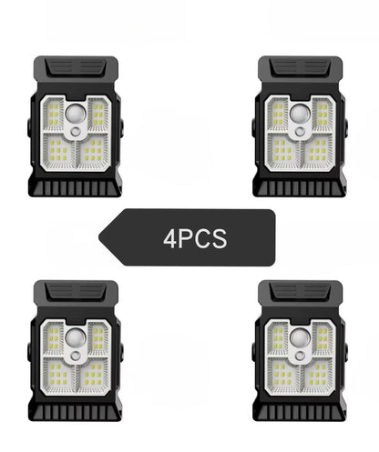 Solar Motion Sensor Outdoor Light, Dimmable ABS Garden Lamp, Push-Button Control, 1PC, 2PCS or 4PCS Options - product view 3