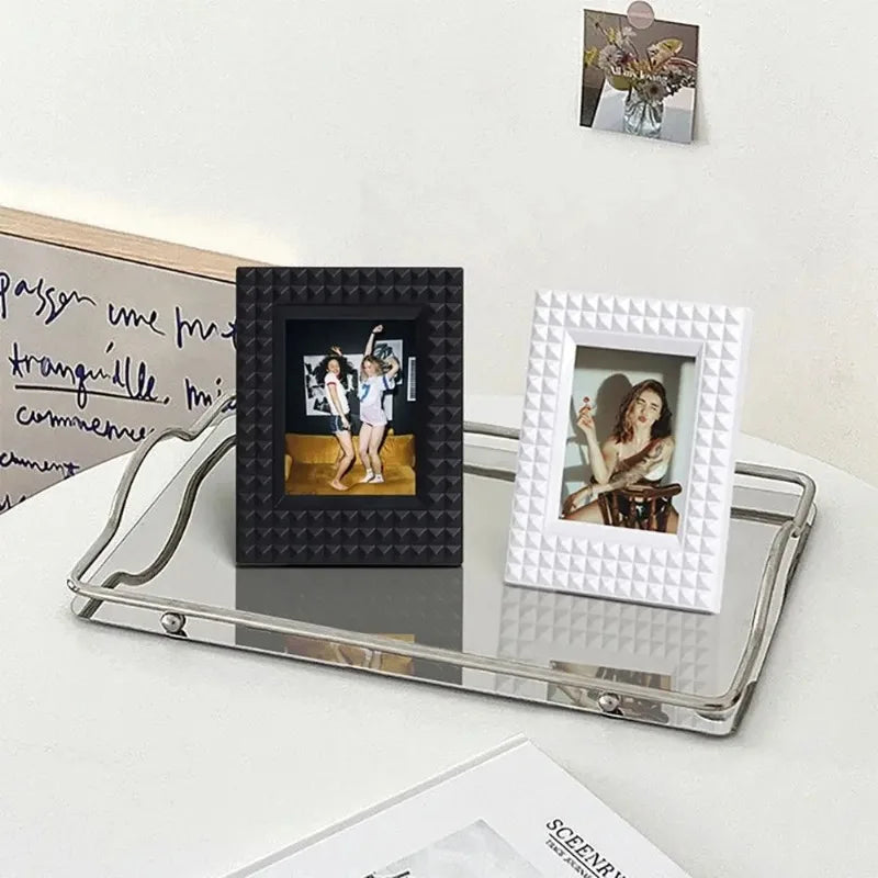 Colorful Rivet Polaroid Photo Frame, 3-Inch Card Display Stand with Star Design, Modern Plastic Frame for Desk Decor - product view 6