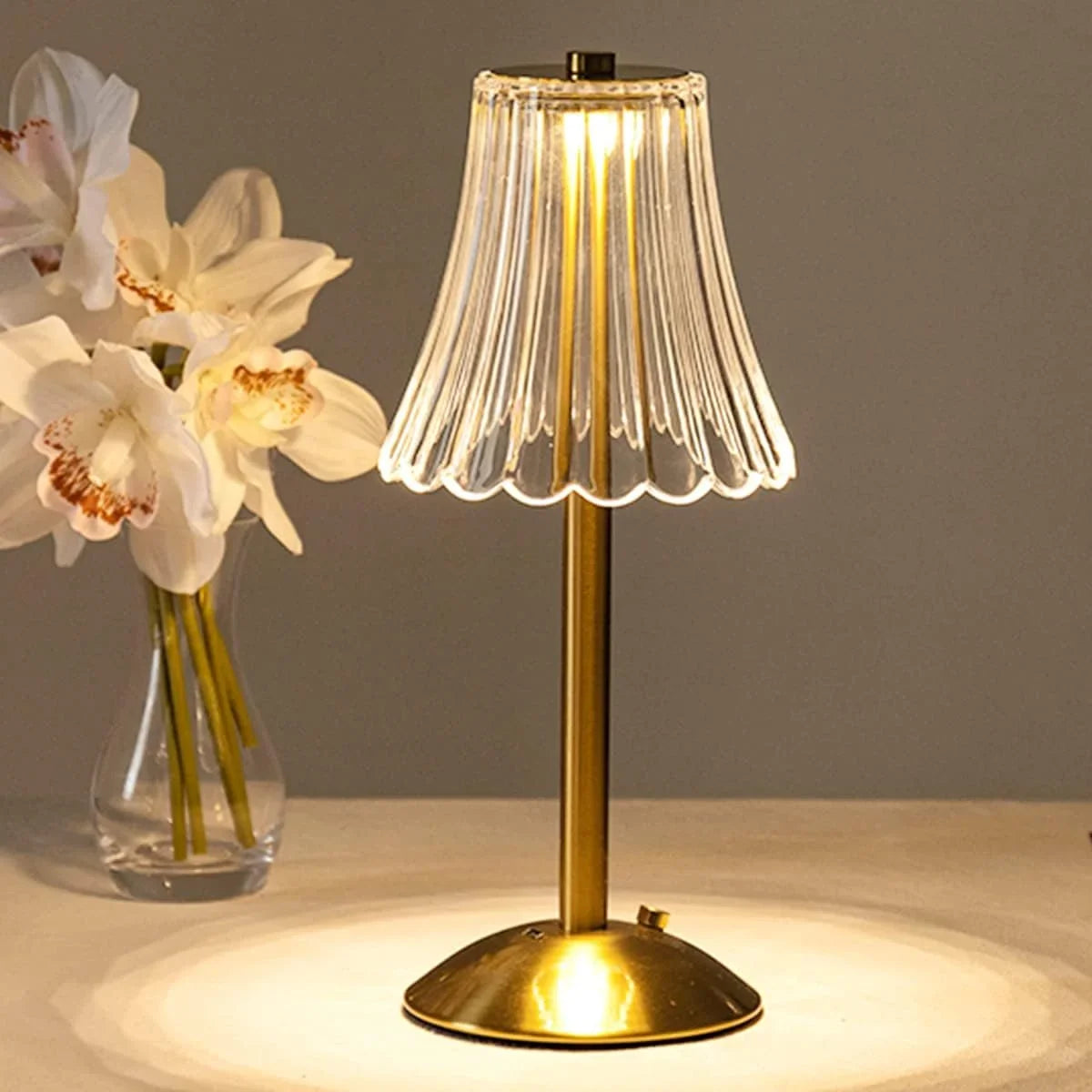 Rechargeable Table Lamp, Touch-Controlled Dimmable LED Night Light, 0–5W DC Wireless Bedside Lamp in Gold - product view 1