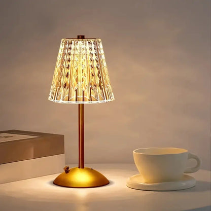 Rechargeable Table Lamp, Touch-Controlled Dimmable LED Night Light, 0–5W DC Wireless Bedside Lamp in Gold - product view 3