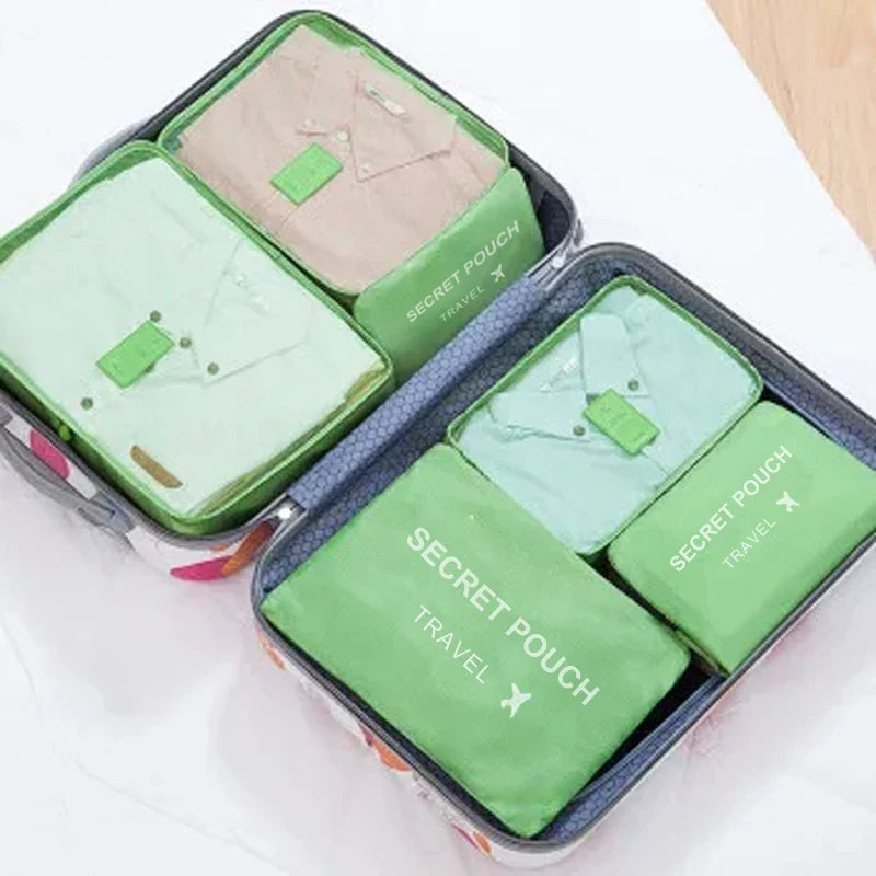 6-Piece Luggage Organizer Set, Waterproof Oxford Storage Bags with Zippers for Clothes, Makeup and Travel Packing - product view 2