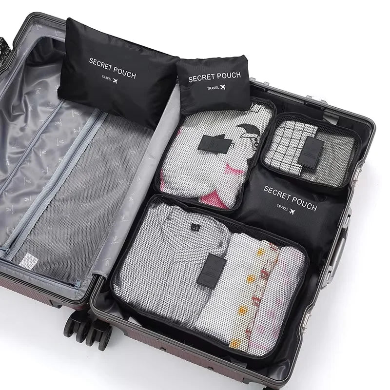 6-Piece Luggage Organizer Set, Waterproof Oxford Storage Bags with Zippers for Clothes, Makeup and Travel Packing - product view 5