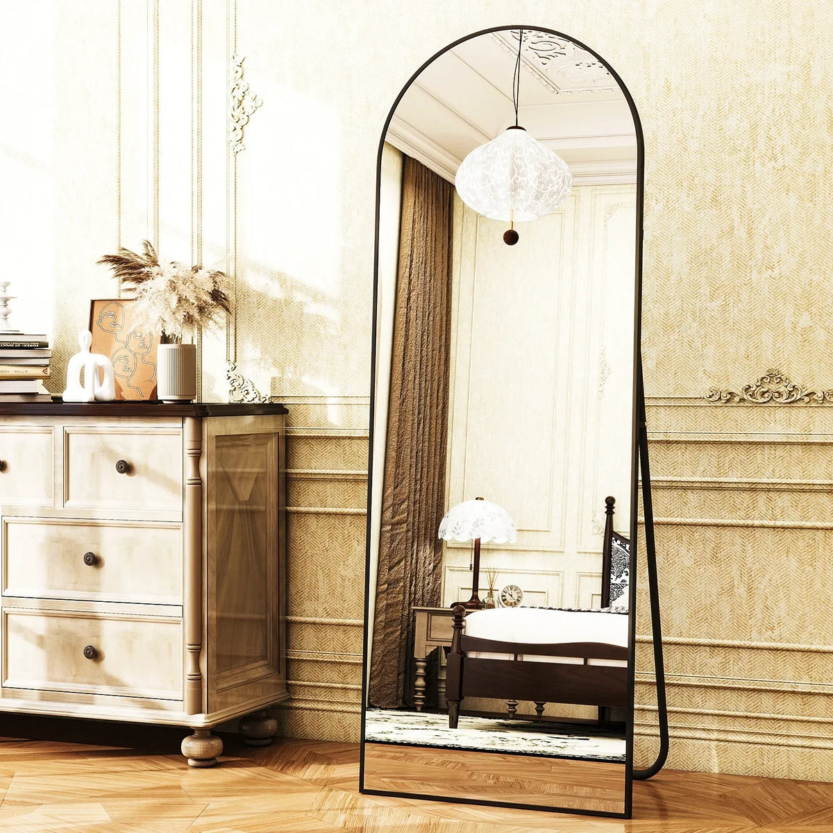 Arched Full-Length Mirror, Freestanding Full Body Floor Mirror in 59, 64 or 71 Inch Sizes for Dressing and Home Decor - product view 1