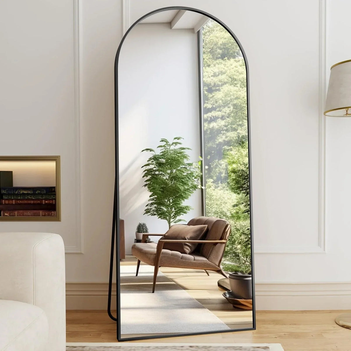 Arched Full-Length Mirror, Freestanding Full Body Floor Mirror in 59, 64 or 71 Inch Sizes for Dressing and Home Decor - product view 3