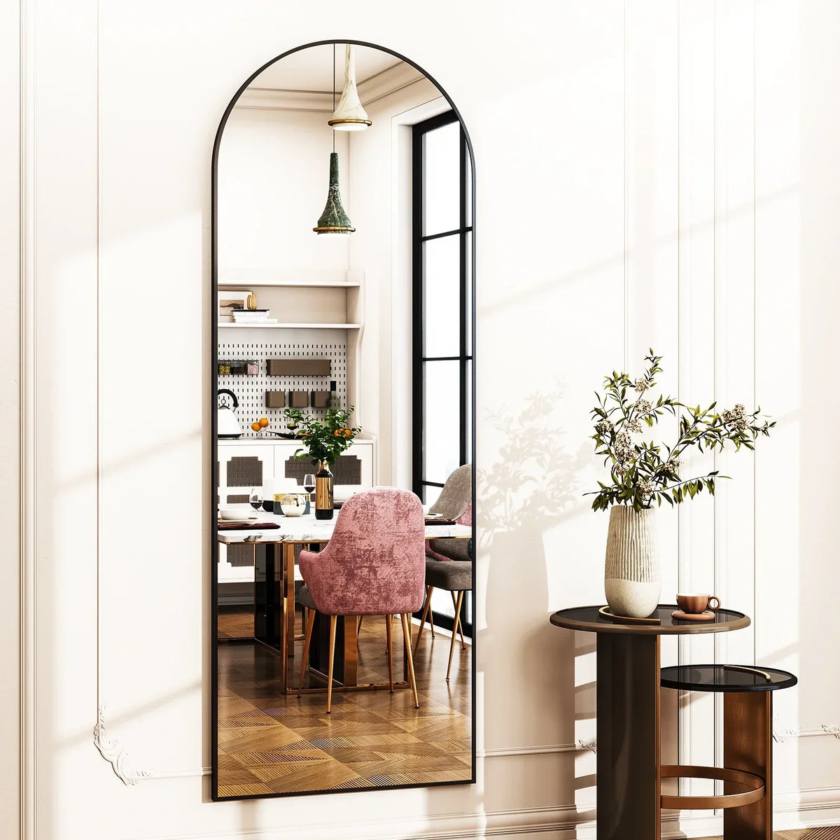 Arched Full-Length Mirror, Freestanding Full Body Floor Mirror in 59, 64 or 71 Inch Sizes for Dressing and Home Decor - product view 4