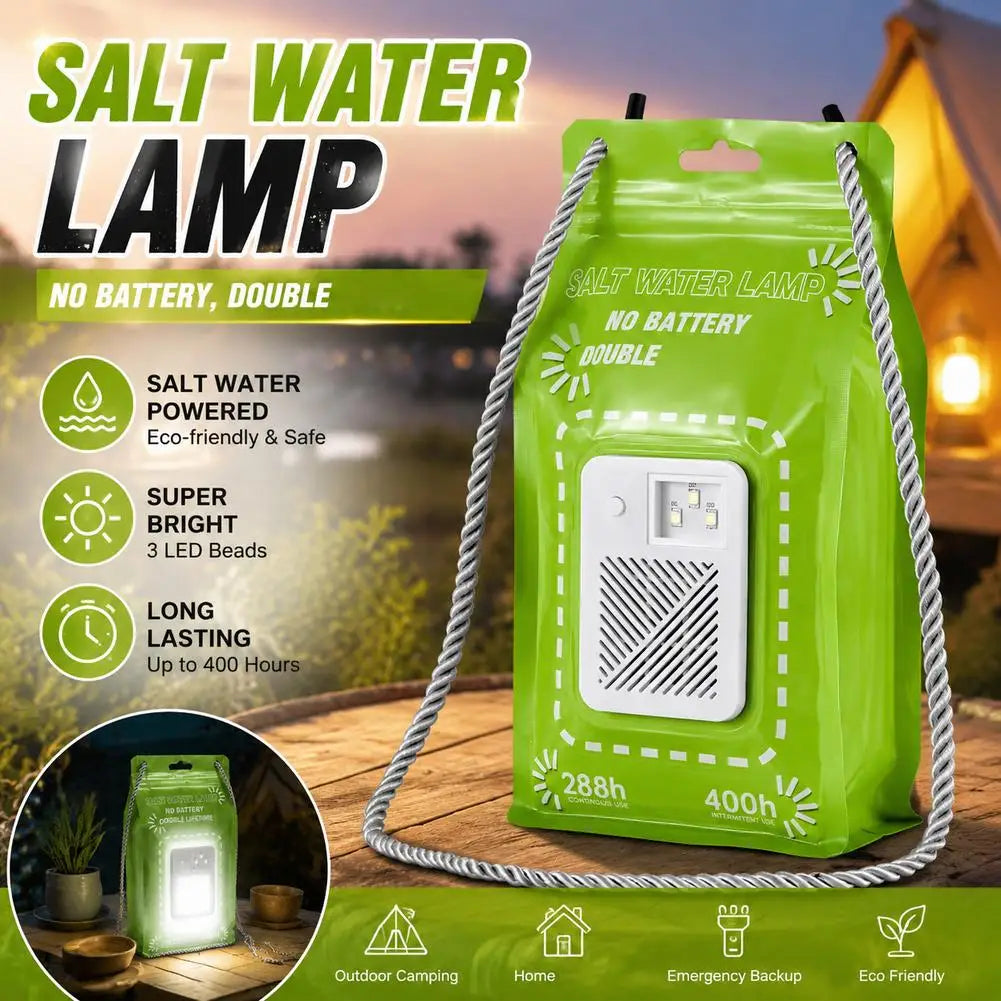 Saltwater Powered LED Lantern, 50-Lumen Portable Emergency Light with White Illumination and SOS Mode for Camping - product view 1